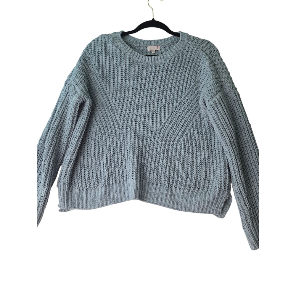 So Blue Knit Sweater Womens Size Large Long‎ Sleeve Cozy Textured Pullover